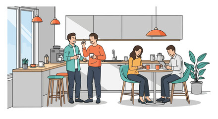 Modern Office Pantry Coffee Break