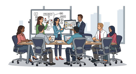 Modern Office Team Collaboration Meeting