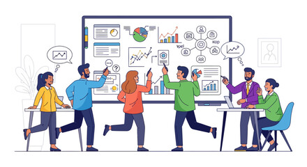 Team Brainstorming Whiteboard Session