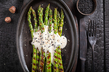 Fresh roasted asparagus as a light summer grilled dish.