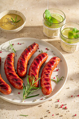 XXX1 roasted sausage as healthy summer appetizer.