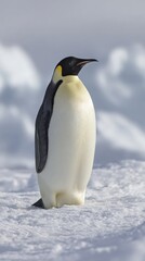 Obraz premium Penguin standing proudly on icy terrain