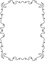 Simple minimalist Wavy Frame Design Element. Scallop edge hand drawn wavy border. Simple menu or greeting card template element.