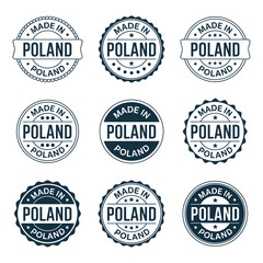 Obraz premium Made in Poland stamp seals and labels set for products various designs