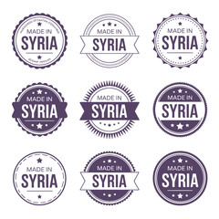 Obraz premium Made in Syria labels and stamps collection for products various design styles