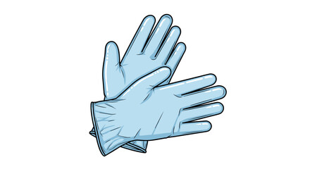 Obraz premium Blue latex gloves on white background 
