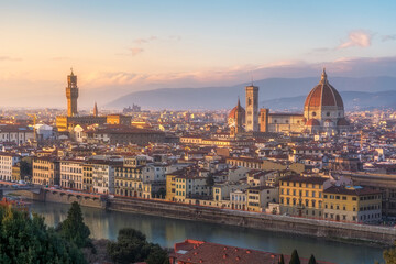 Fototapeta premium Florence Skyline Wide Panorama from Piazzale Michelangelo