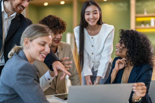 Leadership training, executive communication and team development in progress with diverse professionals in coaching seminar, strategic thinking and interpersonal skills in a modern workplace