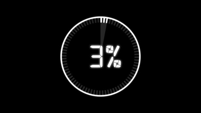 Abstract Pie Chart Data Loop Animation with 3 percent. 3 Modern circular pie chart animation showing percentage progress and statistics.