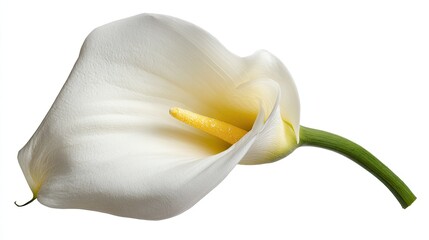 Single White Calla Lily Isolated On White Background