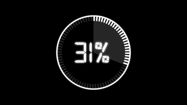 Abstract Pie Chart Data Loop Animation with 31 percent. 31 Modern circular pie chart animation showing percentage progress and statistics.