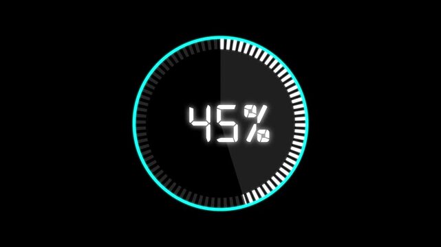 Abstract Pie Chart Data Loop Animation with 63 percent. 63 Modern circular pie chart animation showing percentage progress and statistics.