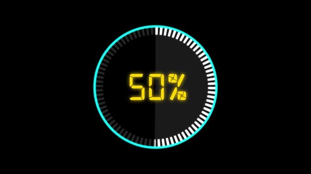 Abstract Pie Chart Data Loop Animation with 70 percent. 70 Modern circular pie chart animation showing percentage progress and statistics.