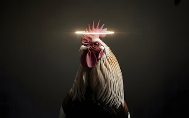 Golden Light Crown Rooster &ndash; Symbol of Power and Leadership