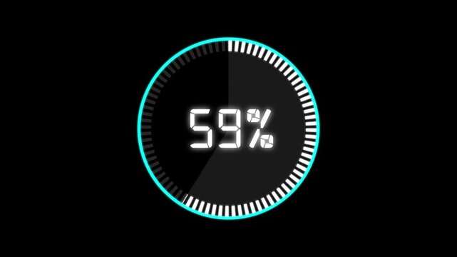 Abstract Pie Chart Data Loop Animation with 82 percent. 82 Modern circular pie chart animation showing percentage progress and statistics.
