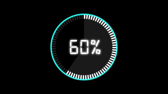 Abstract Pie Chart Data Loop Animation with 83 percent. 83 Modern circular pie chart animation showing percentage progress and statistics.