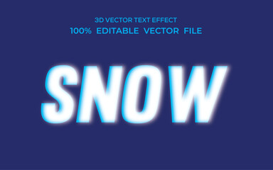 The word " SNOW" in large, glowing white letters with a blue outline on a dark blue background