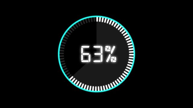 Abstract Pie Chart Data Loop Animation with 88 percent. 88 Modern circular pie chart animation showing percentage progress and statistics.