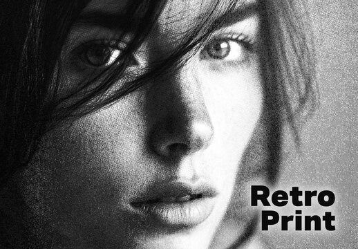 Classic Silver Retro Print Photo Effect