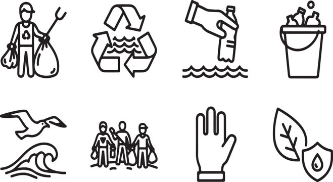 Icons representing social responsibility and environmental awareness Vector
