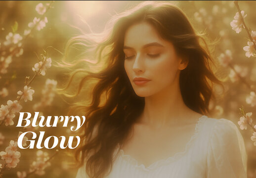 Dreamy Glow Blur Photo Effect Mockup