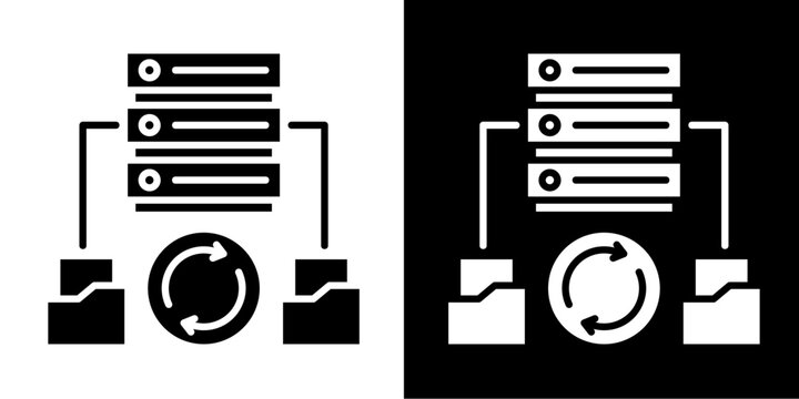 Backup Icon Set White Style Collection
