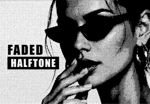 Faded Halftone Effect Mockup