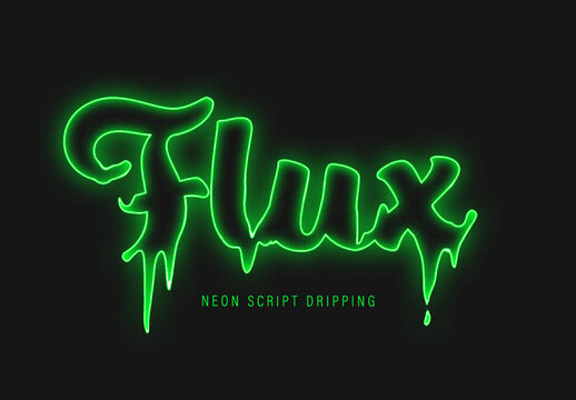 Neon Script Dripping Text Effect