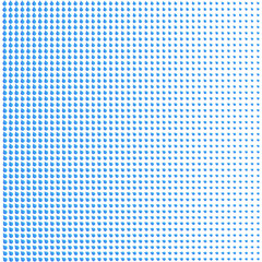 Fototapeta premium Blue halftone drop pattern with gradient effect: Design for backgrounds, textile or ceramic tile. Transparent background PNG version.