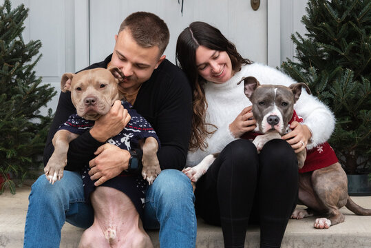 Family portrait with the dogs
