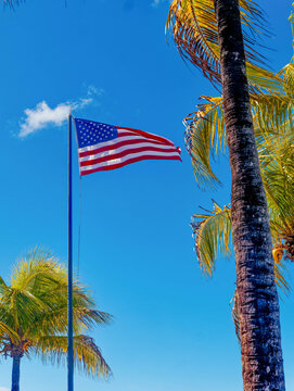 American Flag Over Frederiksted, St. Croix