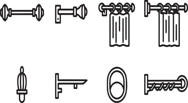Assorted hardware components and tools for various applications Vector