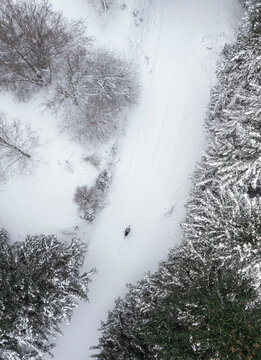 Winter Cycling, aereal view