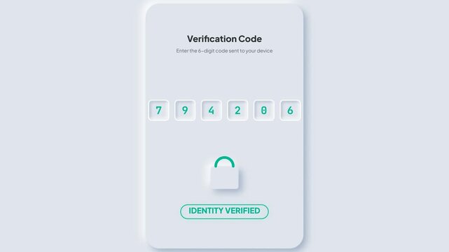 Digital security and privacy protection with verification code and padlock icon on a clean interface