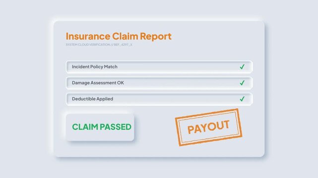 Insurance claim report with a status update showing it has been passed and a payout has been made