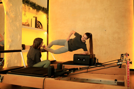 Pilates class with a teacher