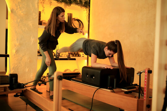 Women in Pilates center