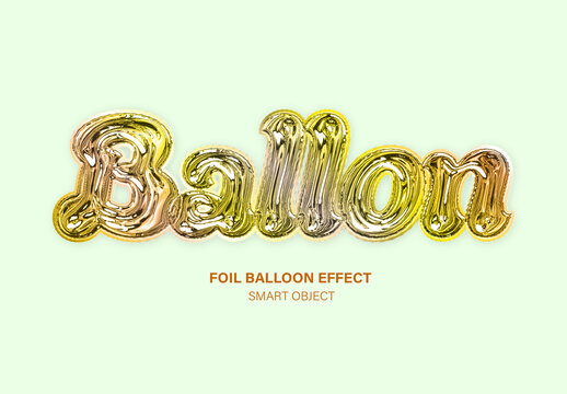 Iridiscent Foil Balloon Text Effect