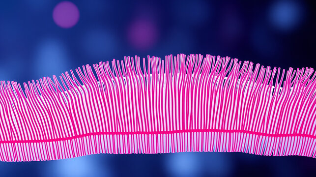 medicine Respiratory prismatic ciliated pseudostratified epithelium. The apical border of the epithelium has a layer of cilia supported in their basal bodies. Generative ai