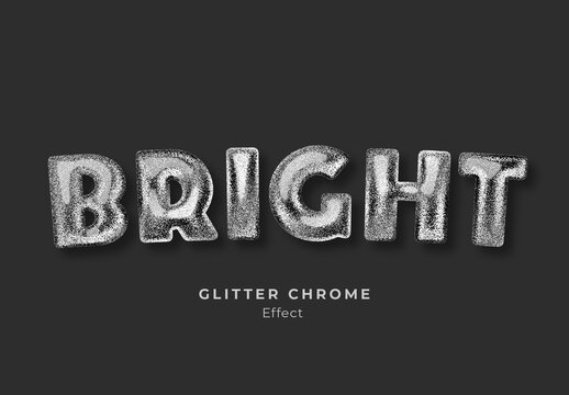 Bubble Glitter Chrome Text Effect