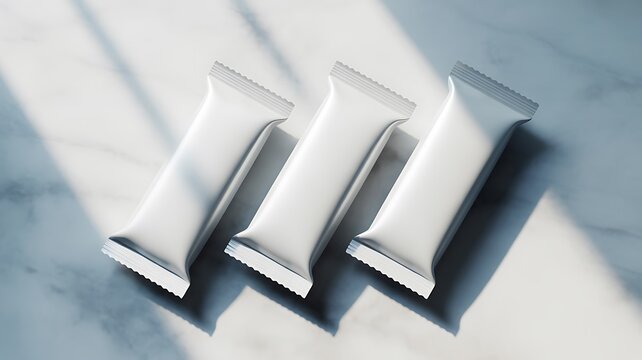Snack bar packaging mockup marble surface