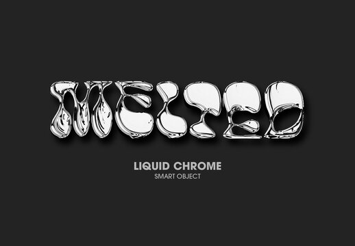 Shiny Liquid Chrome Text Effect