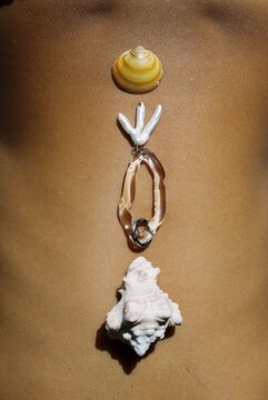 Jewellery shell on skin