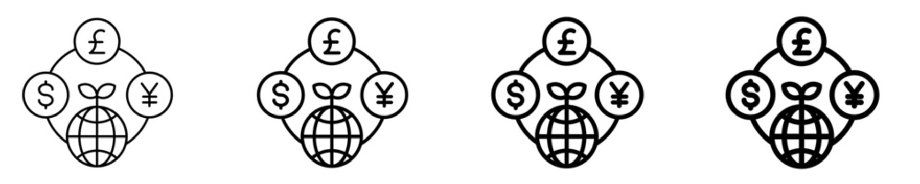 Foreign Investment Icon Set Different Style Collection