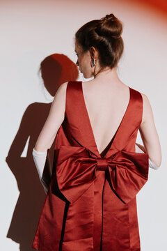Anonymous woman in red dress 