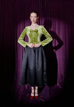 Fancy fashion portrait of model 