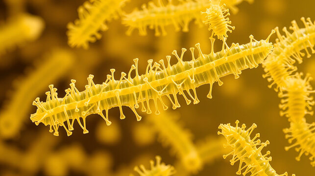 Escherichia Coli , E. Coli Bacterial Strains, Health and Food Safety microcosm, organismal and human biology science and research.