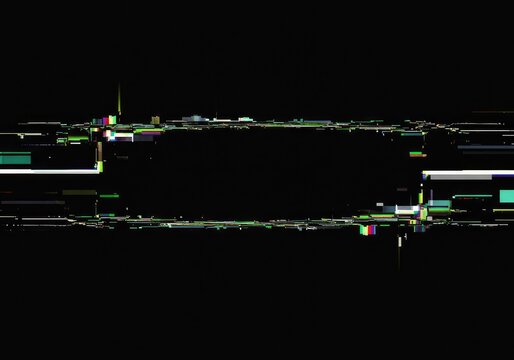 Corrupted digital signal texture featuring severe data bending, heavy scan lines, and massive blank void space, perfect for overlay or background, system, signal, transmission