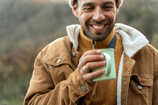 Coffee in nature winter
