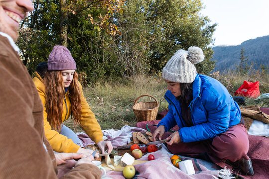 Autumn picnic with friends